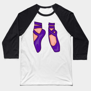 Purple Ballet Shoes Baseball T-Shirt